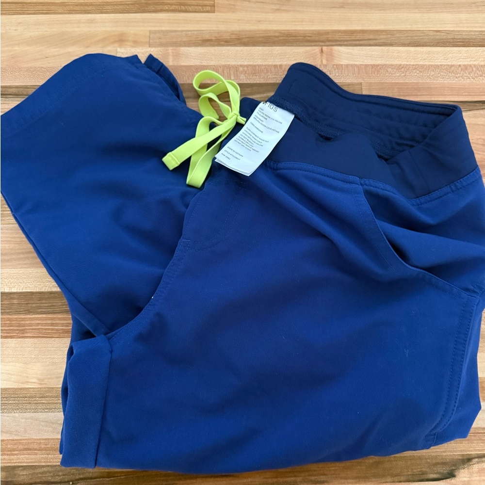 Figs Blue Pants with Neon Accents